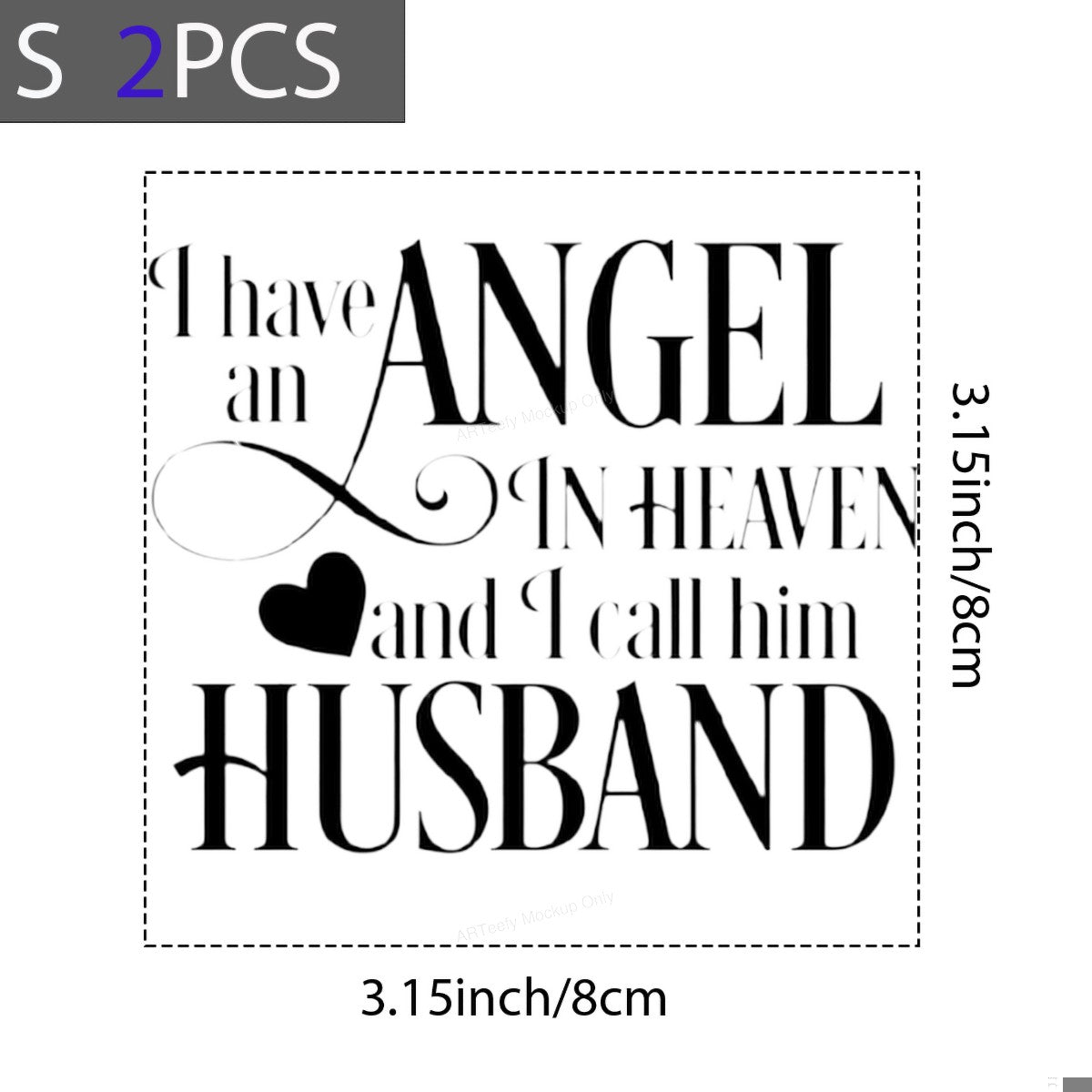 DTF Heat Transfer Iron On Sticker Iron On Heat Transfers Heartfelt Angel Husband Memorial Design for T Shirts Hoodies Clearance - 8