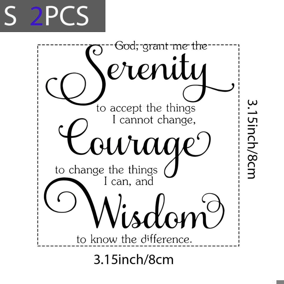 DTF Heat Transfer Iron On Sticker Iron On Heat Transfers Serenity Courage Wisdom Inspirational Quotes for Apparel Home Decor Local Warehouse - 8