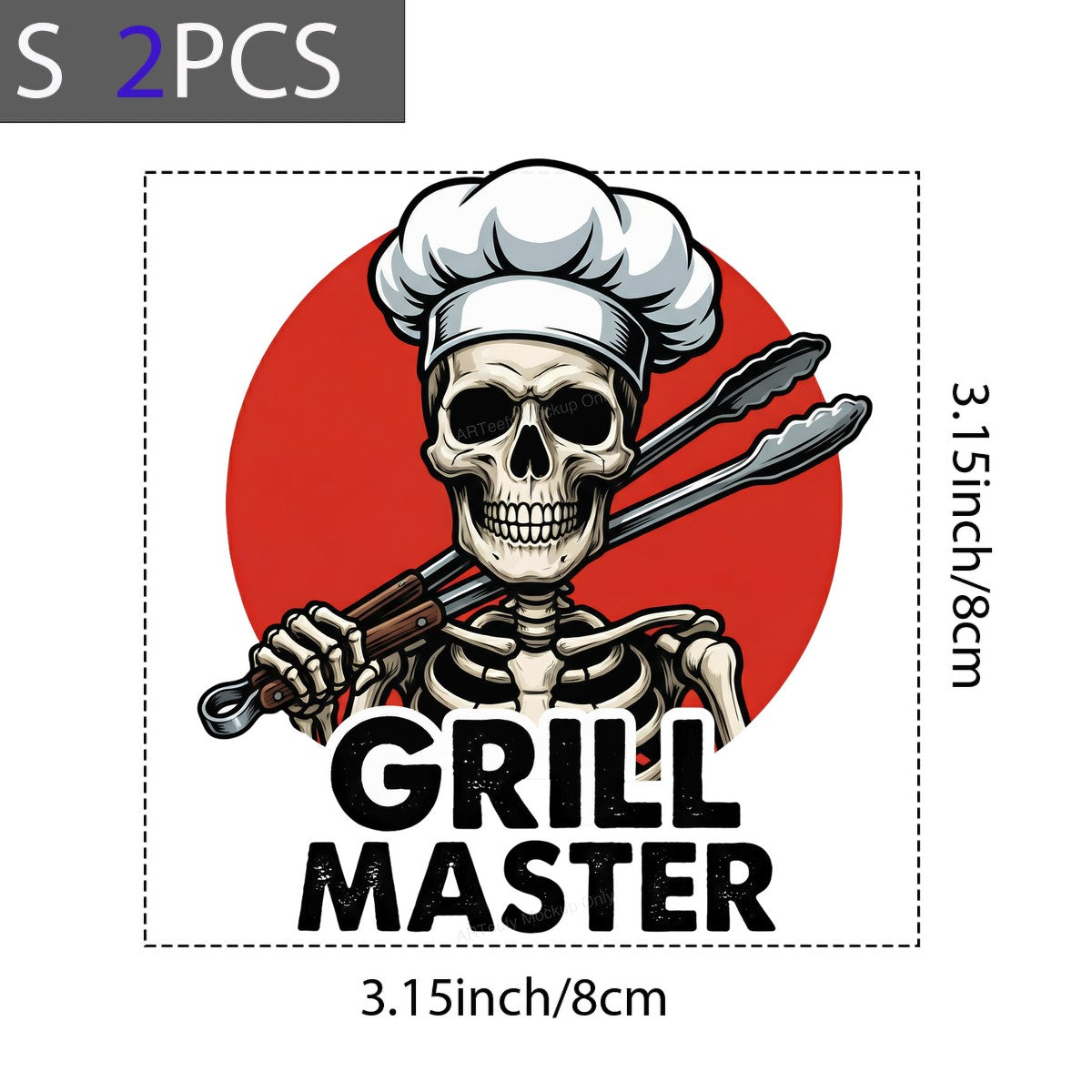 DTF Heat Transfer Iron On Sticker Iron On Transfers for T Shirts Skeleton Chef Design Grill Master Heat Press Ready for Barbecue Enthusiasts Halloween Clearance - 8