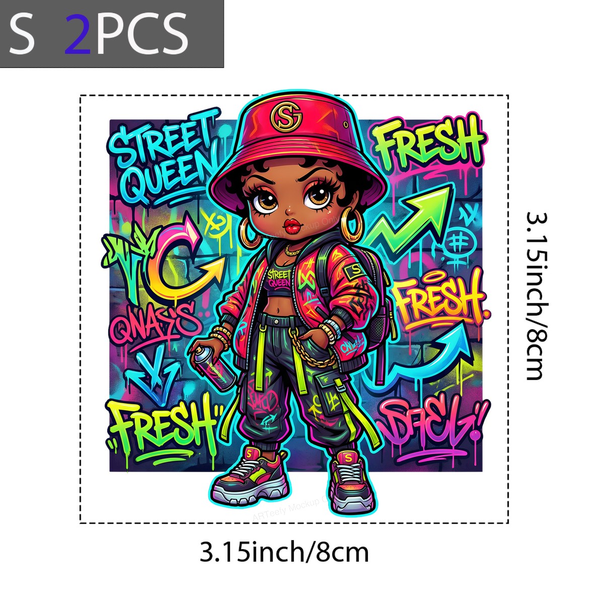 DTF Heat Transfer Iron On Sticker Urban Graffiti Style Hip Hop Fashion Elements for T Shirts Jackets Local Warehouse - 8