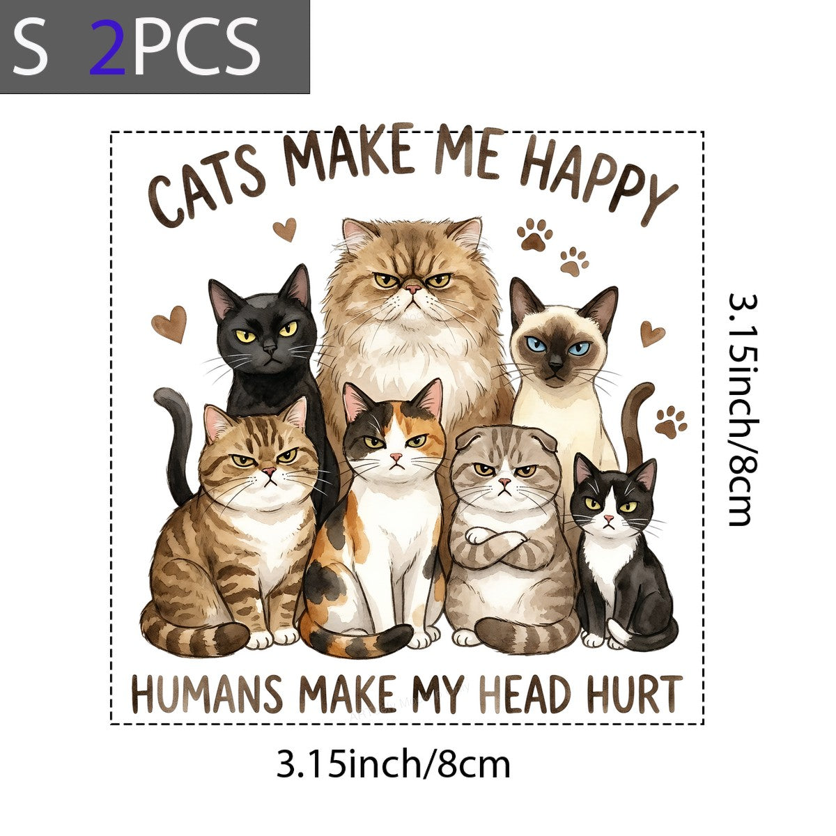 DTF Heat Transfer Iron On Sticker Iron On Transfers for T Shirts Cat Lover Design Cute Feline Expressions for Apparel Home Decor Clearance - 8