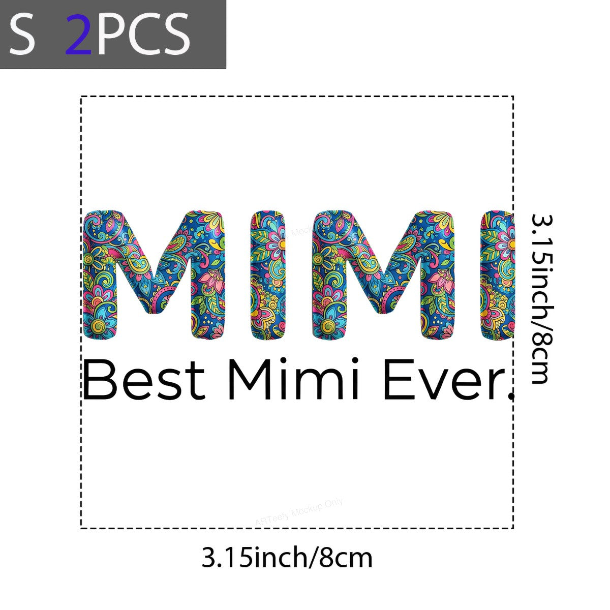 DTF Heat Transfer Iron On Sticker Iron On Heat Transfers Colorful Floral Letters Best Mimi Ever for Mother Day Gifts T Shirts Hoodies Clearance - 8
