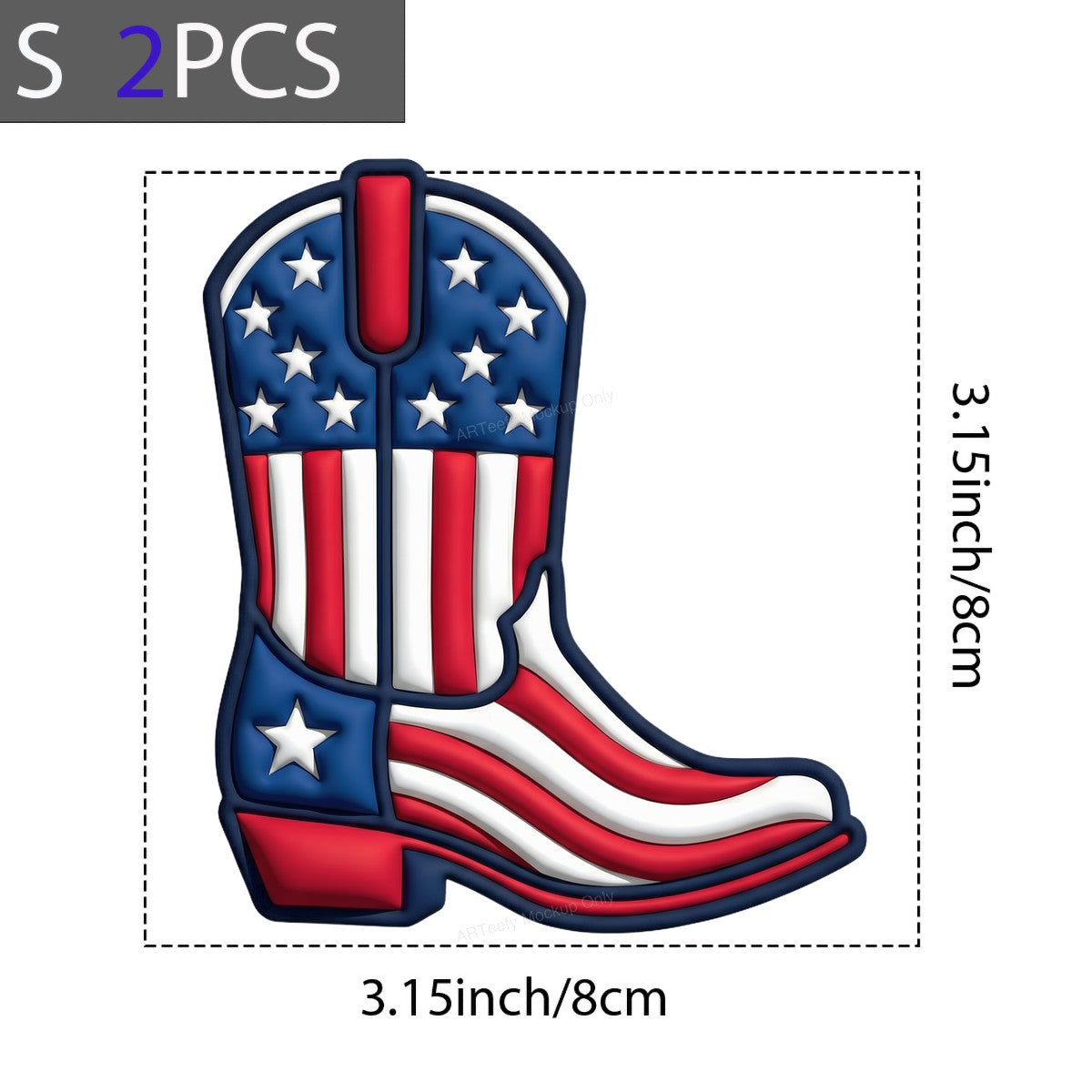 DTF Heat Transfer Iron On Sticker Iron On Heat Transfers Patriotic Cowboy Boot Design for Apparel Bags Jackets Local Warehouse - 8