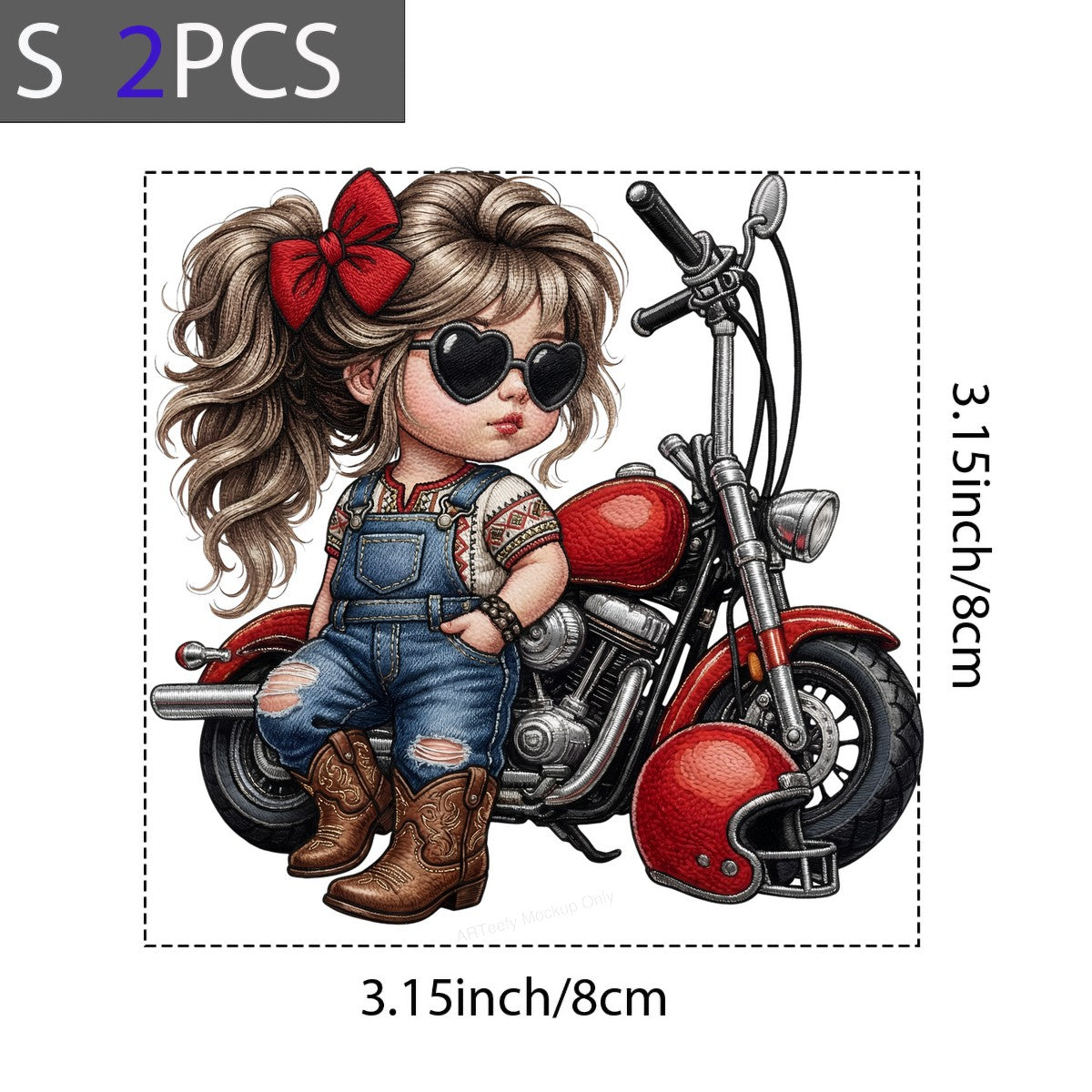DTF Heat Transfer Iron On Sticker DTF Transfers Ready to Press Vintage Motorcycle Girl Style for T Shirts Denim Boots Western Clearance - 8