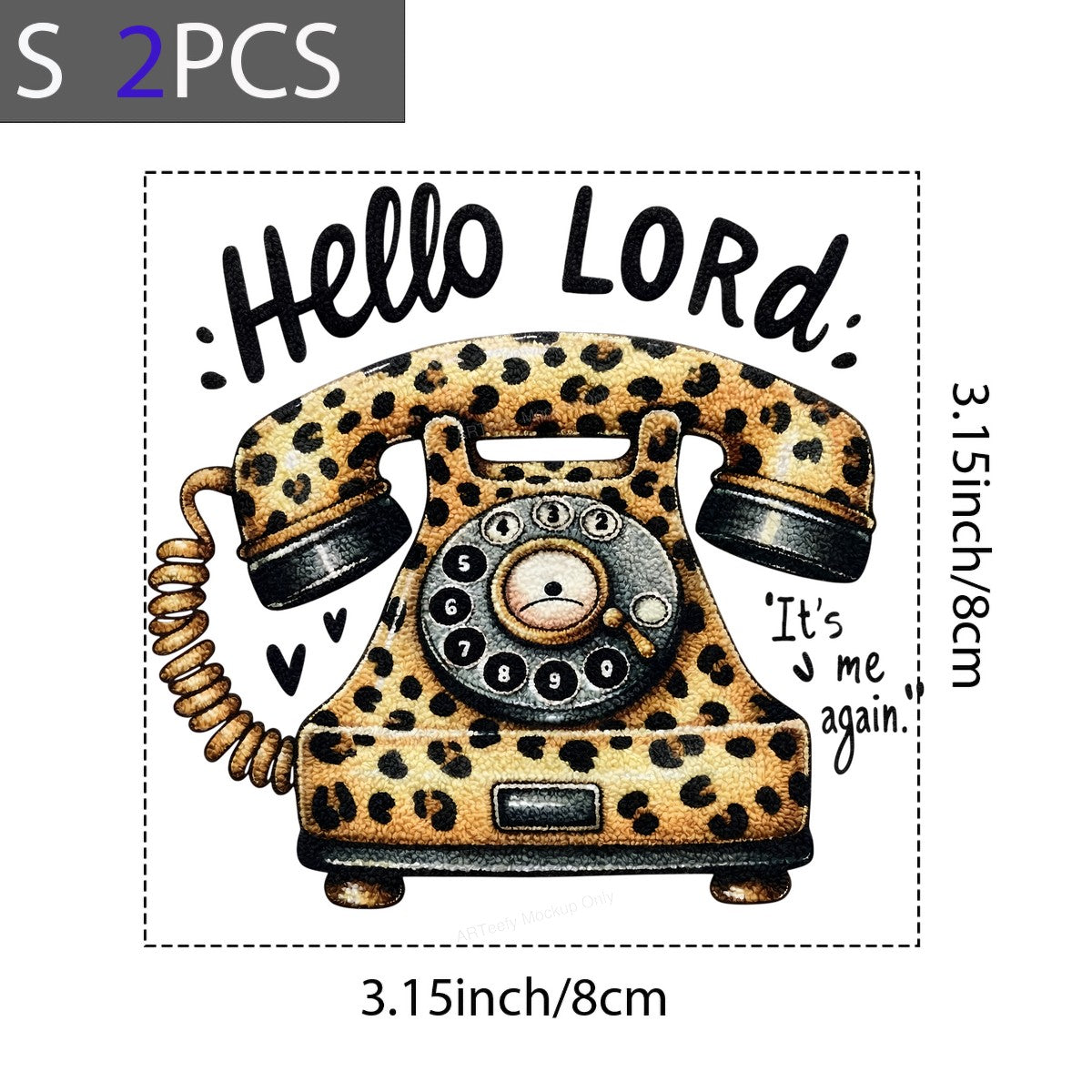 DTF Heat Transfer Iron On Sticker Iron On Heat Transfers Leopard Print Vintage Telephone Design Retro Apparel Accessories Clearance - 8