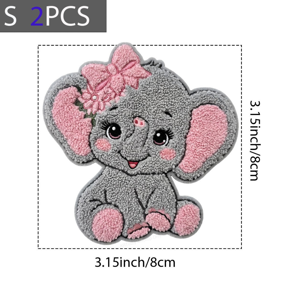 DTF Heat Transfer Iron On Sticker Iron On Heat Transfers Adorable Elephant with Pink Bow for T Shirts Hoodies Local Warehouse - 8