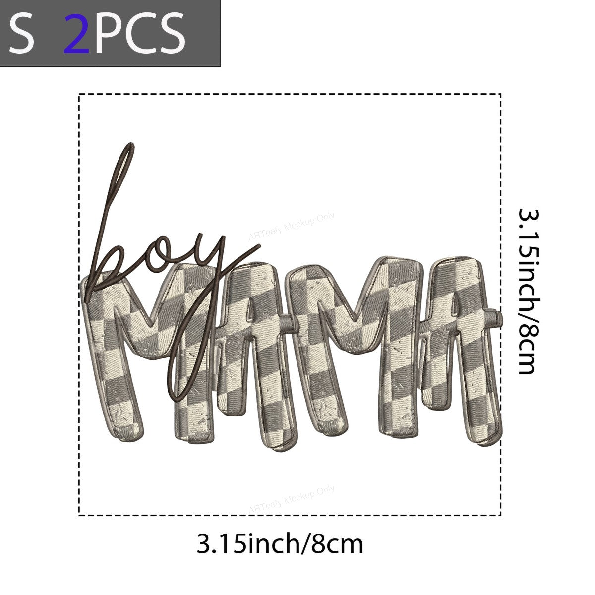 DTF Heat Transfer Iron On Sticker Iron On Heat Transfers Boy Mama Checkered Style for Apparel Bags Jackets Local Warehouse - 8