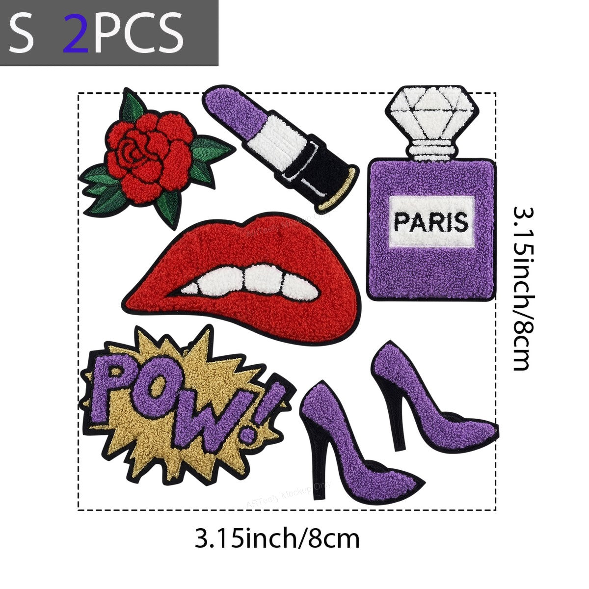 DTF Heat Transfer Iron On Sticker Iron On Heat Transfers Fashion Iconic Style Lipstick Paris Perfume Trendy Apparel Bags Jackets Local Warehouse - 8