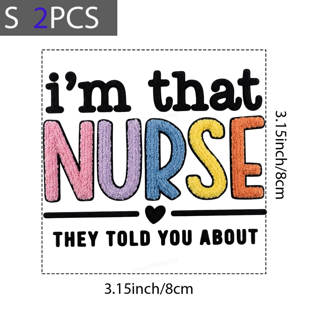 DTF Heat Transfer Iron On Sticker Iron On Heat Transfers Colorful Nurse Lettering for Apparel Bags Jackets Local Warehouse - 8