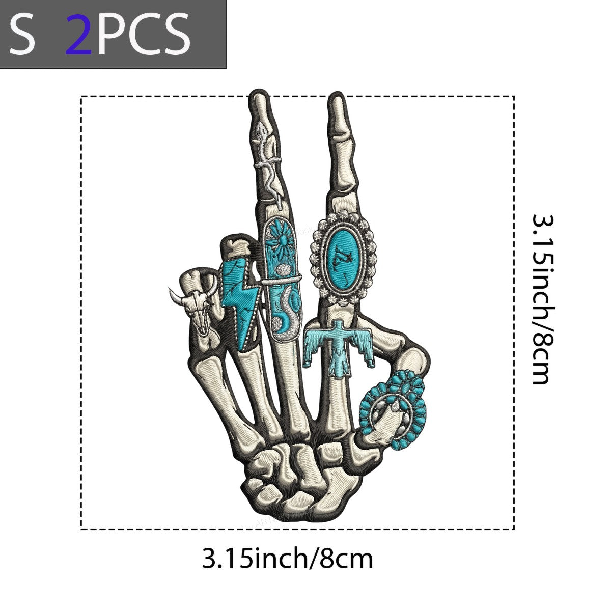 DTF Heat Transfer Iron On Sticker Iron On Heat Transfers Skeleton Hand Western Style for T Shirts Halloween Decorations Local Warehouse - 8