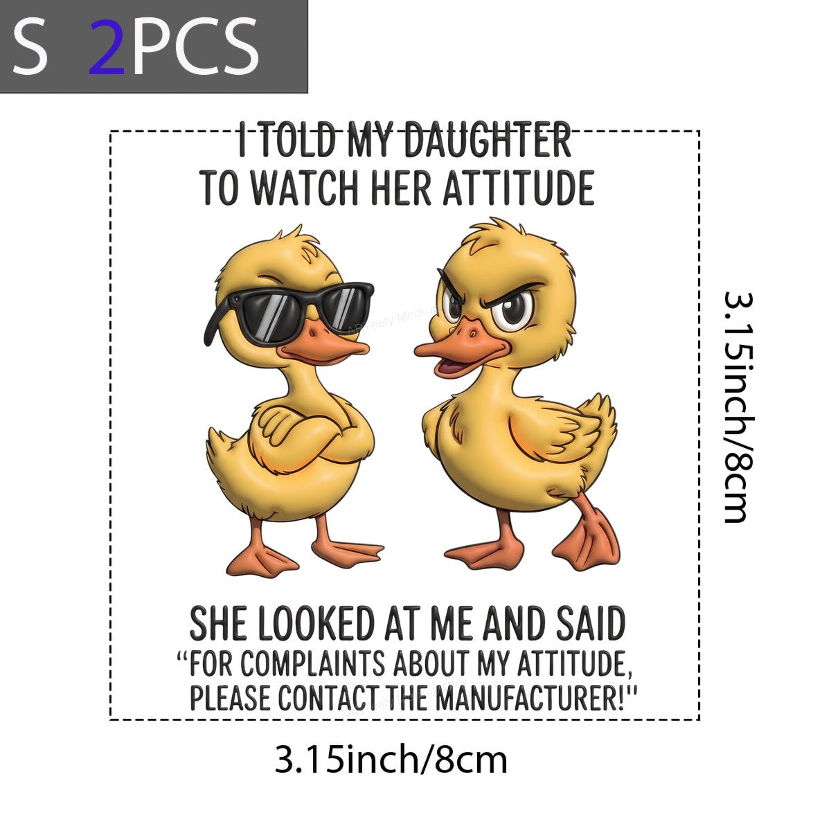 DTF Heat Transfer Iron On Sticker Iron On Heat Transfers Duck Cartoon Character Inspired Fun Attitude Design for Casual Wear T Shirts Clearance - 8