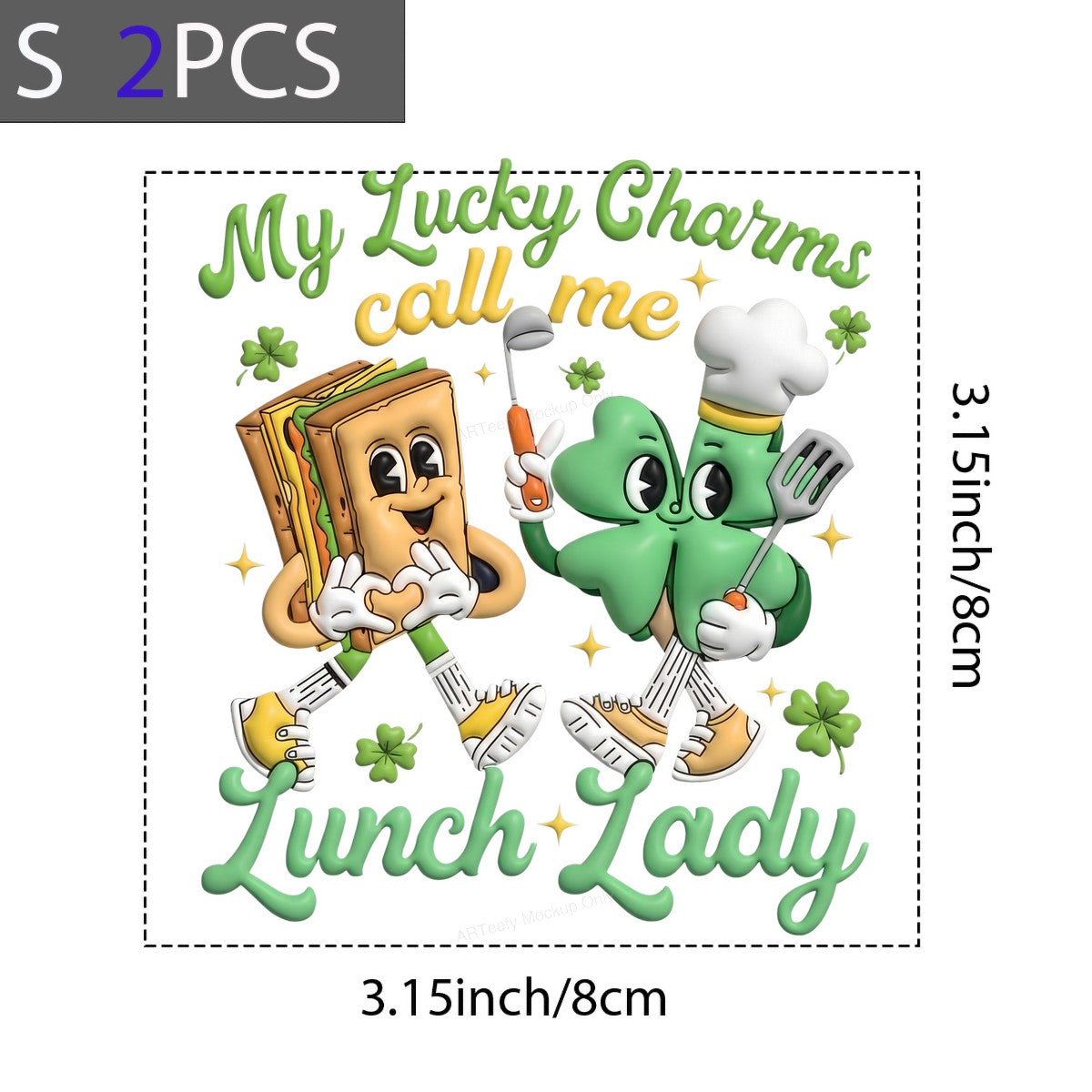 DTF Heat Transfer Iron On Sticker Iron On Heat Transfers Lunch Lady Cartoon Style Fun Kitchen Apparel Local Warehouse - 8