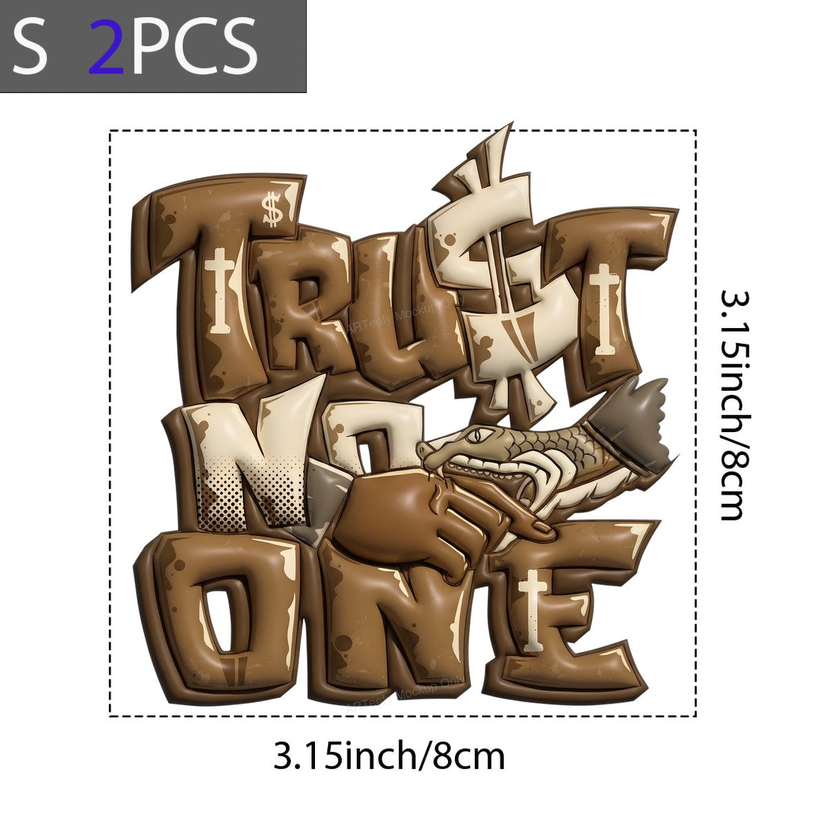 DTF Heat Transfer Iron On Sticker Iron On Heat Transfers Graffiti Style Trust No One Design for Urban Casual Wear Clearance - 8