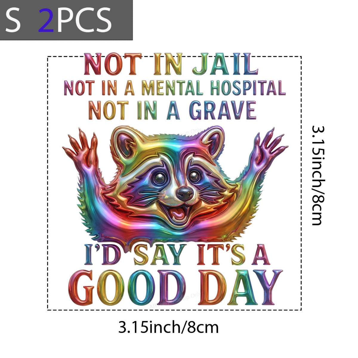 DTF Heat Transfer Iron On Sticker Iron On Heat Transfers Colorful Raccoon Graphic Positive Message for Casual Wear T Shirts Clearance - 8
