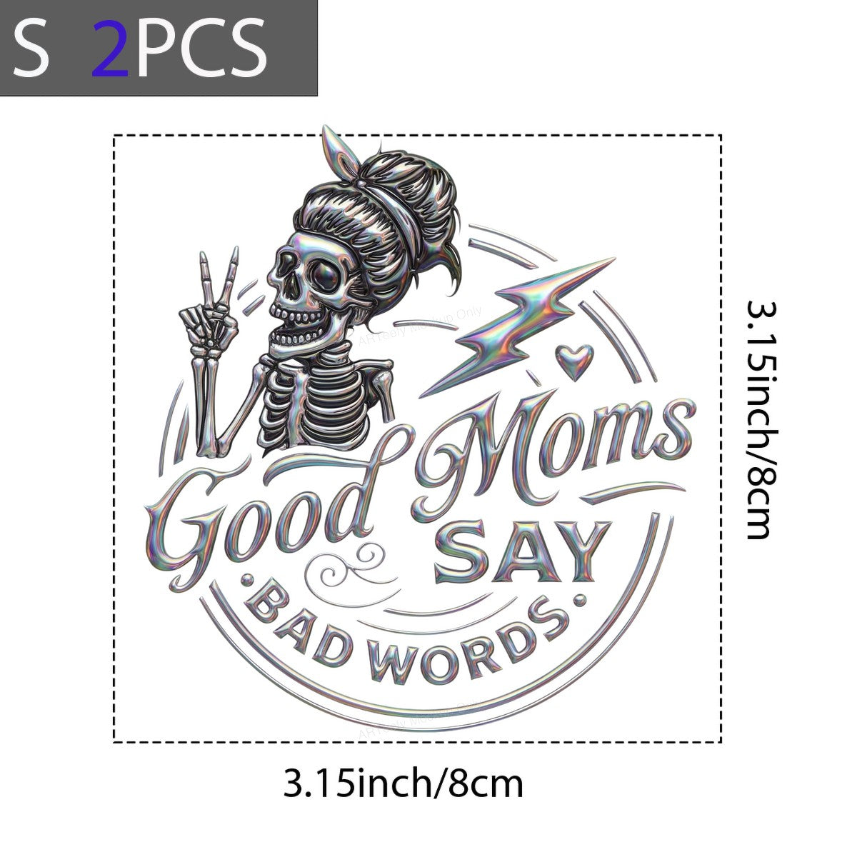 DTF Heat Transfer Iron On Sticker Iron On Transfers for T Shirts Holographic Skeleton Mom Design Halloween Theme Local Warehouse - 8