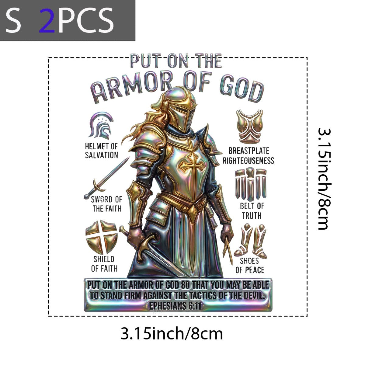 DTF Heat Transfer Iron On Sticker Iron On Heat Transfers Armor of God Design Faith Based Apparel for Spiritual Gifts Clearance - 8