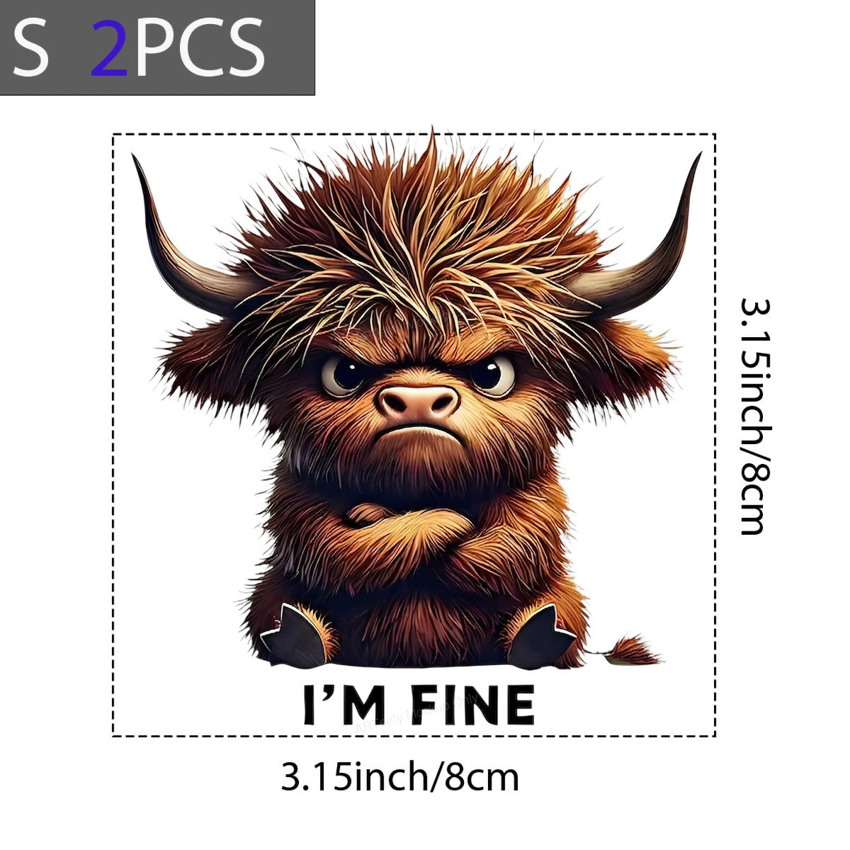 Funny Graphic Transfer Grumpy Highland Cow Quote Design for T Shirts and Hoodies - 8