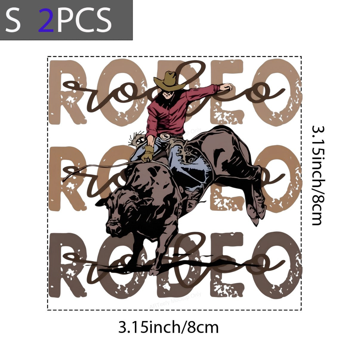 DTF Heat Transfer Iron On Sticker Iron On Heat Transfers Western Rodeo Bull Rider Design for T Shirts Hoodies Local Warehouse - 8