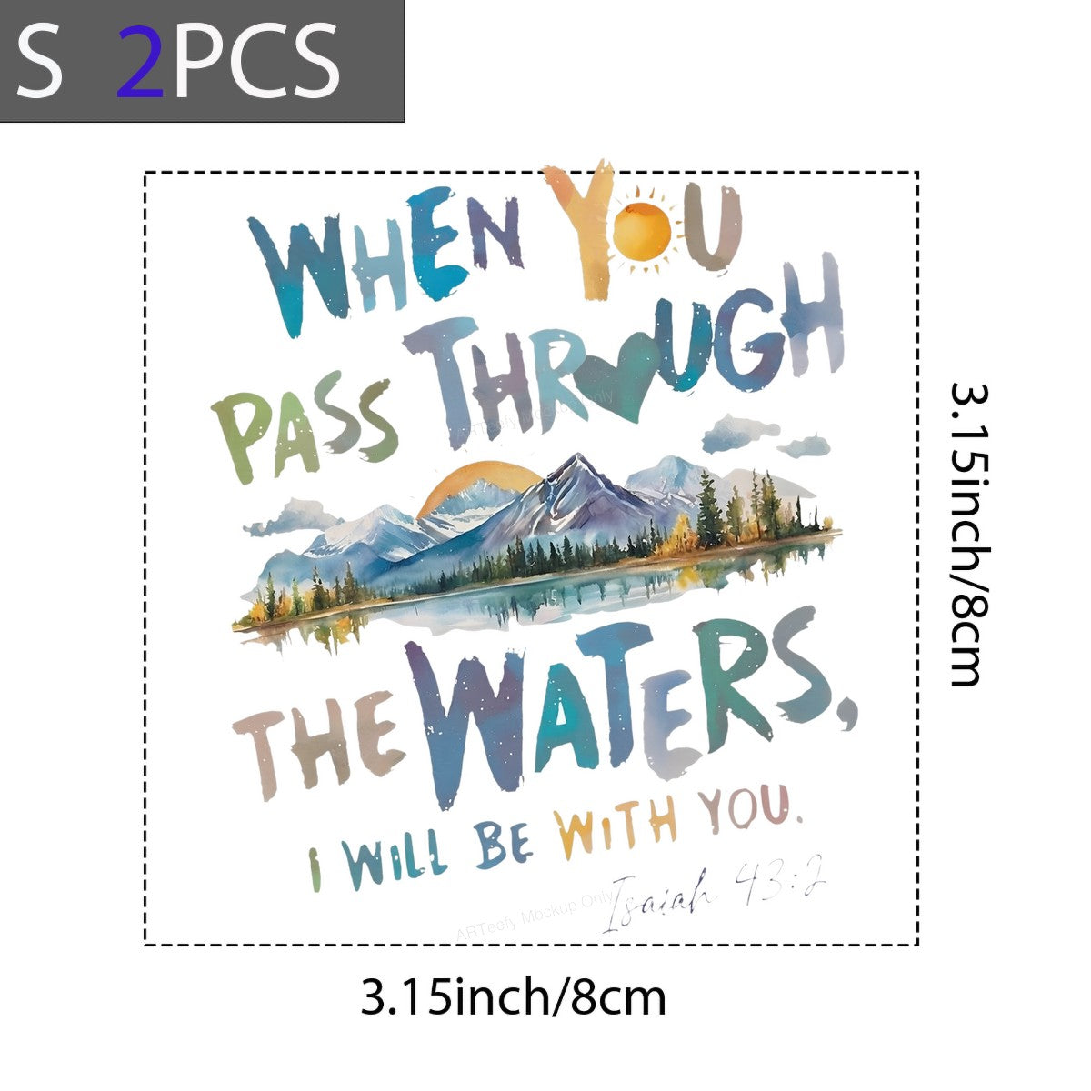 DTF Heat Transfer Iron On Sticker Iron On Heat Transfers Scenic Mountain Landscape Inspirational Quote for Apparel Home Decor Local Warehouse - 8