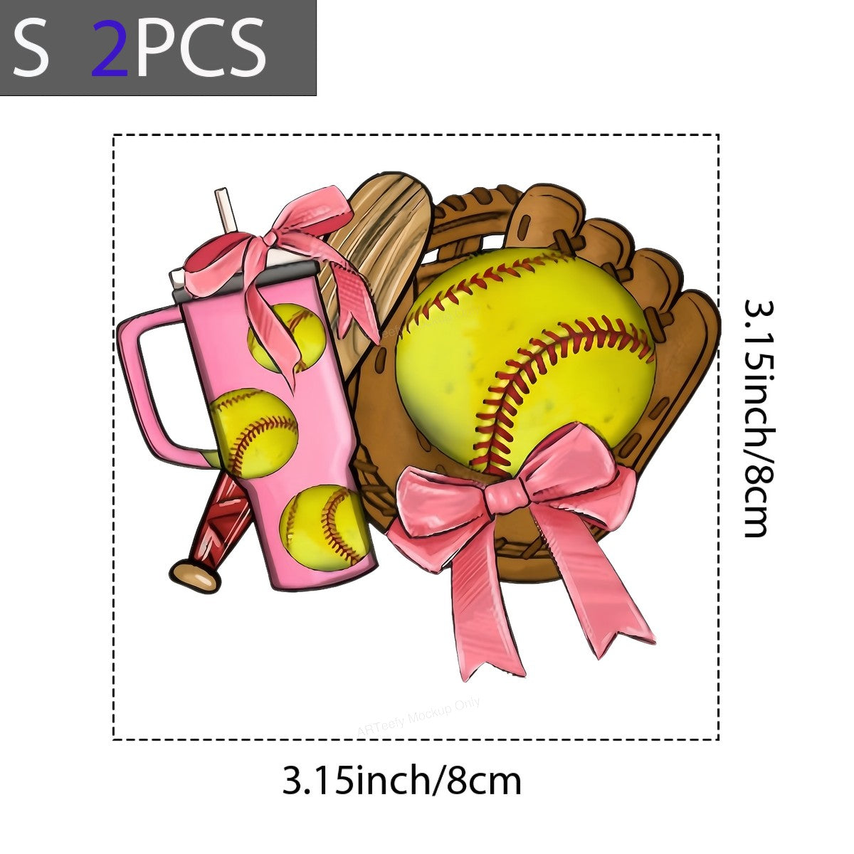 DTF Heat Transfer Iron On Sticker Iron On Heat Transfers Pink Softball Design for Sports Apparel Bags Clearance - 8