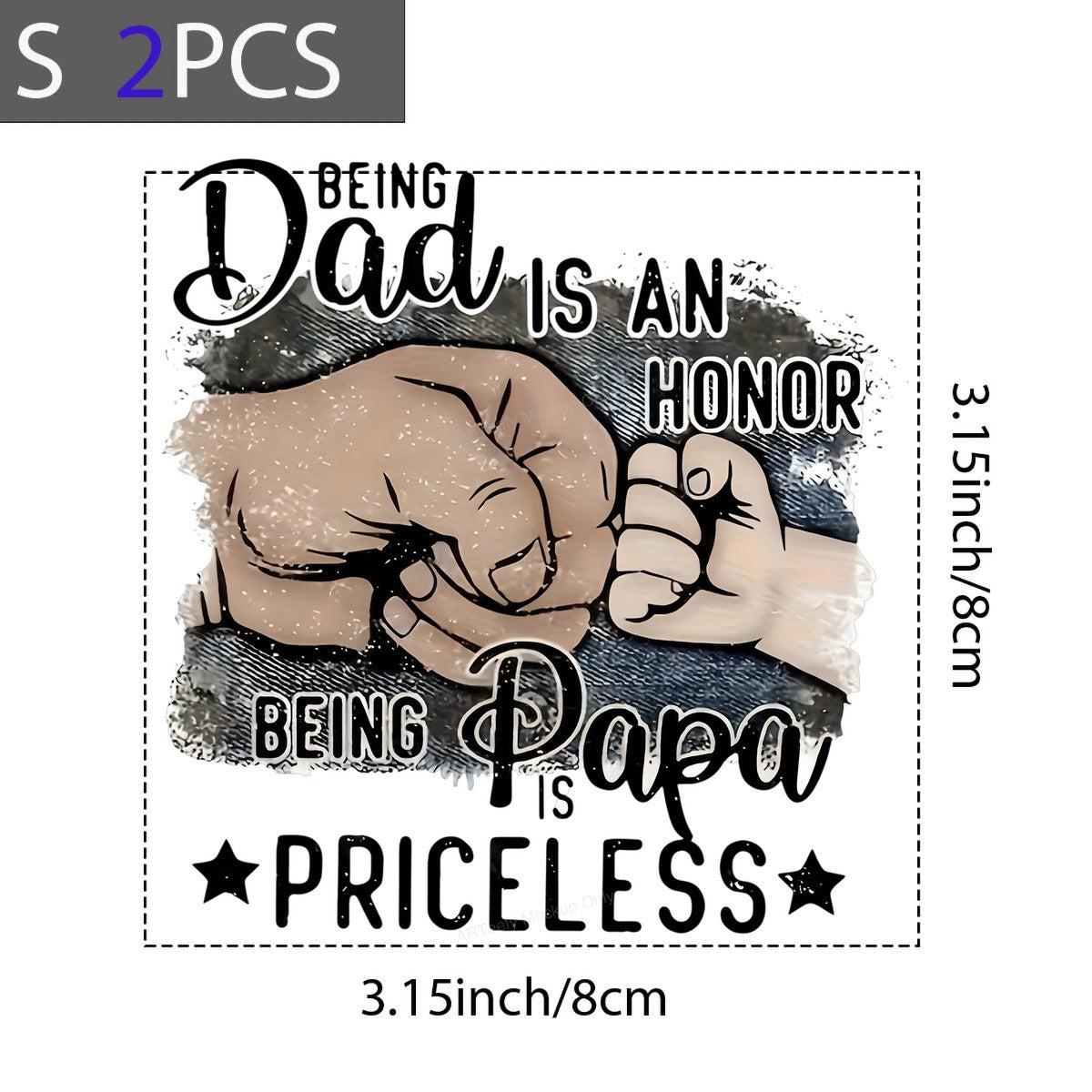 DTF Heat Transfer Iron On Sticker Iron On Heat Transfers Being Dad Is An Honor Graphic for Father Day Gifts T Shirts Clearance - 8