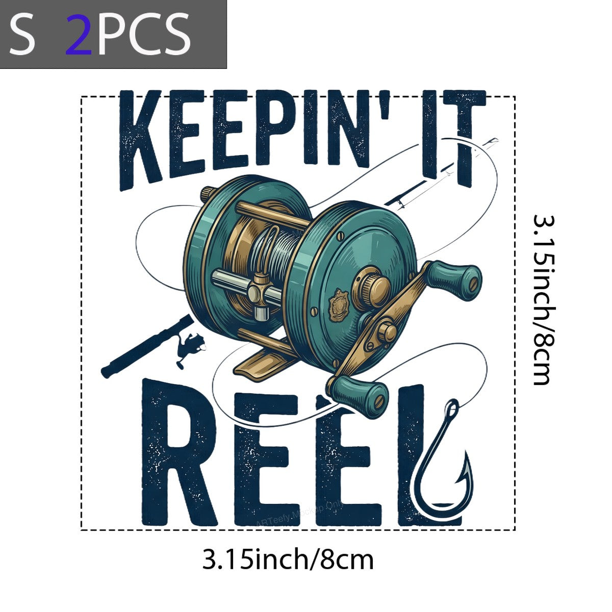 DTF Heat Transfer Iron On Sticker Iron On Heat Transfers Fishing Reel Graphic Outdoor Apparel Clearance Local Warehouse - 8