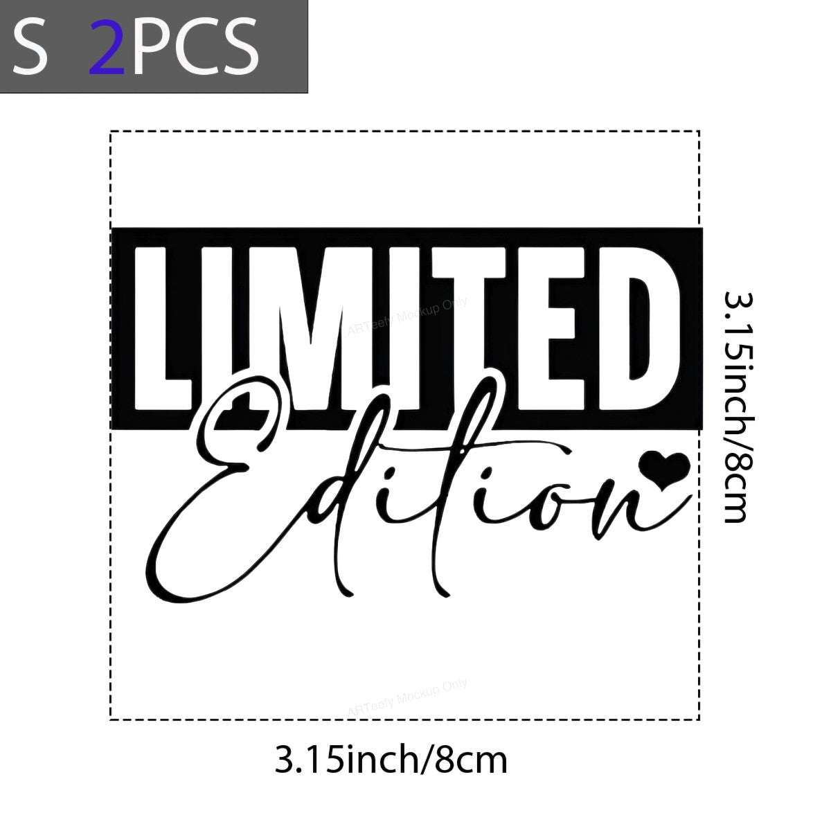 Iron On Transfer Limited Edition Heart Graphic for T Shirts and Hoodies - 8