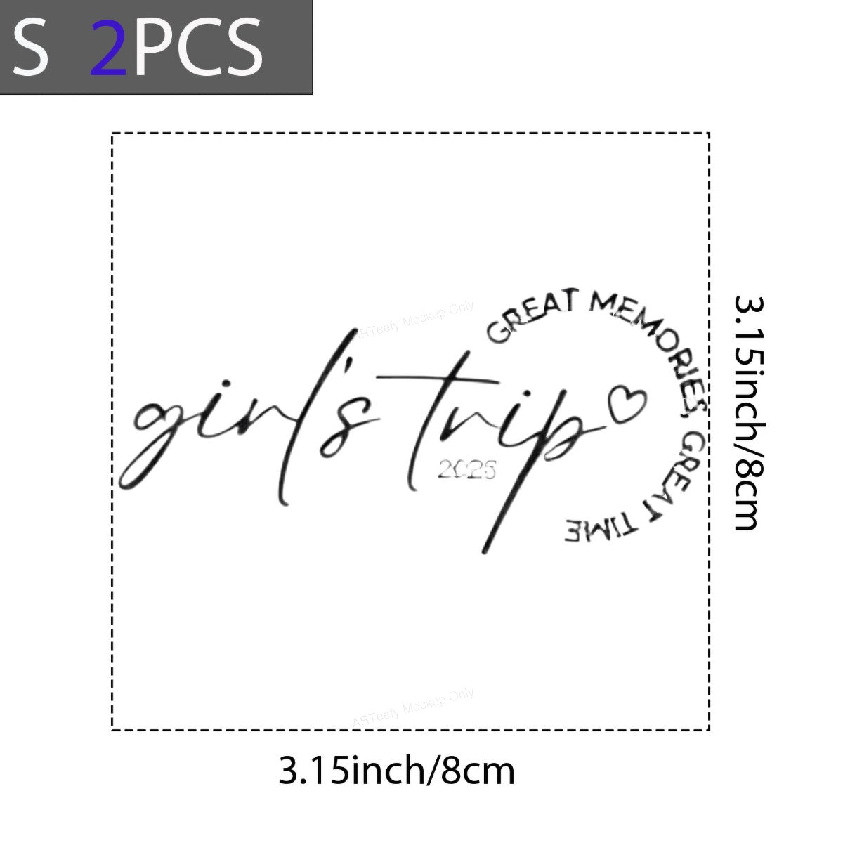 DTF Heat Transfer Iron On Sticker Iron On Heat Transfers Girls Trip 2025 Script Design for Travel Shirts Great Memories Clearance - 8