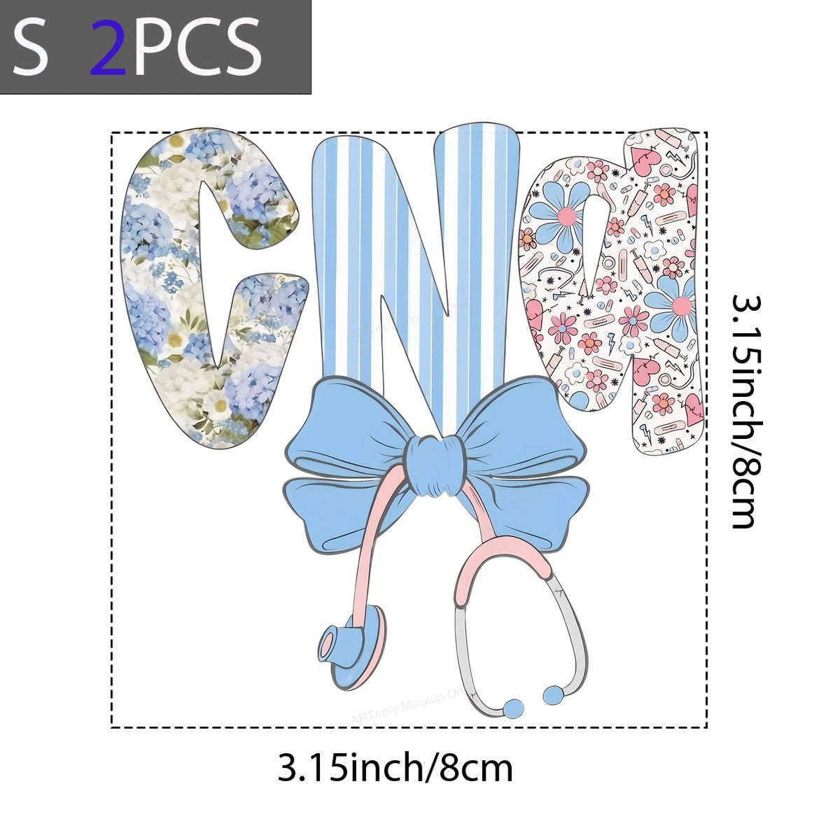 DTF Heat Transfer Iron On Sticker Iron On Heat Transfers Floral Stethoscope Design for Medical Apparel Nurse Day Gifts Clearance - 8
