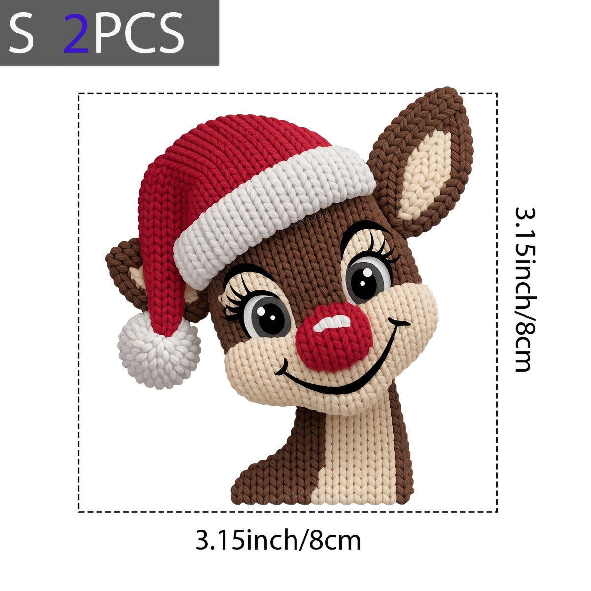 DTF Heat Transfer Iron On Sticker Iron On Heat Transfers Festive Reindeer Knitted Design for Christmas Decorations Clearance - 8
