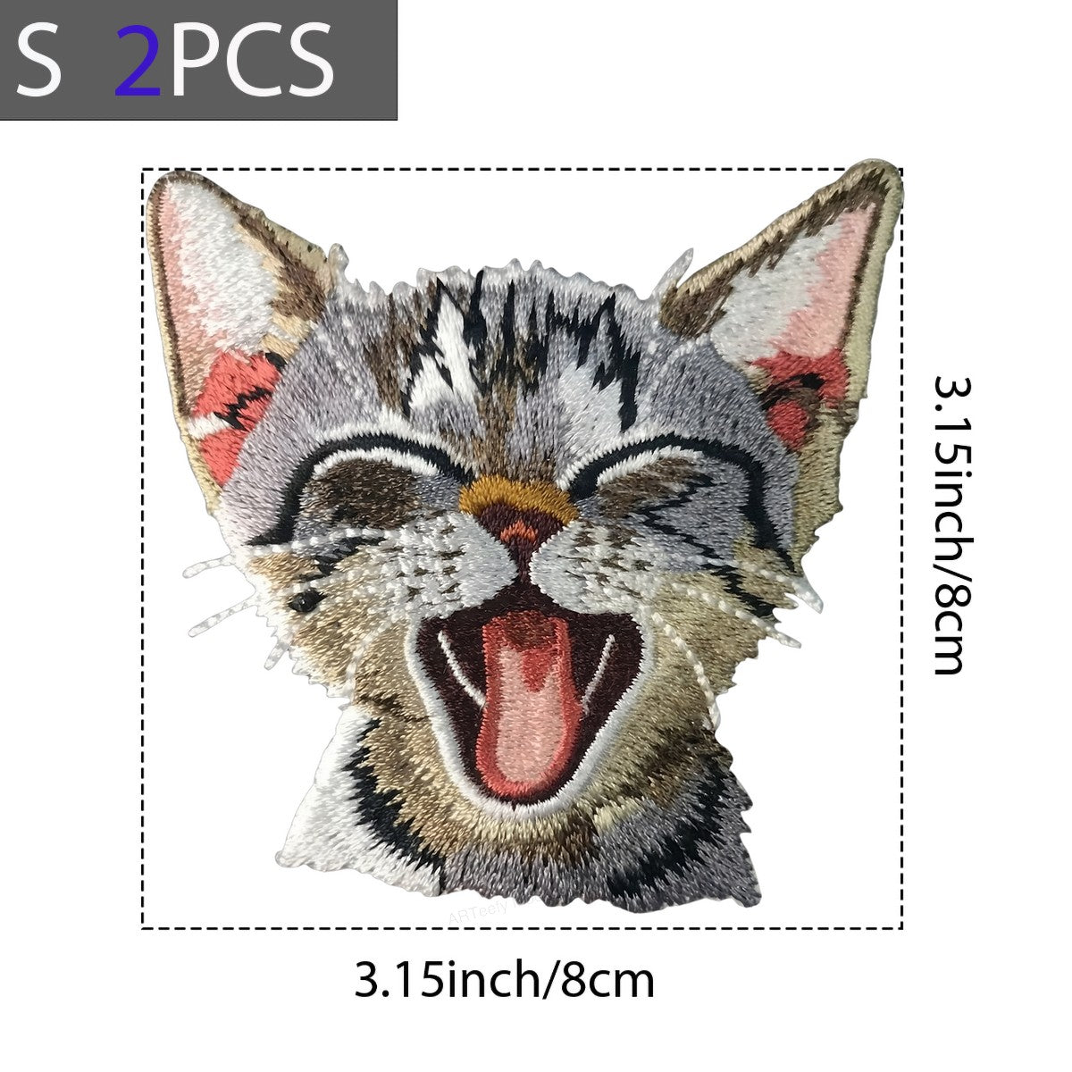 DTF Heat Transfer Iron On Sticker Iron On Heat Transfers Cute Cat Embroidery Style for Apparel Bags Jackets Local Warehouse - 8