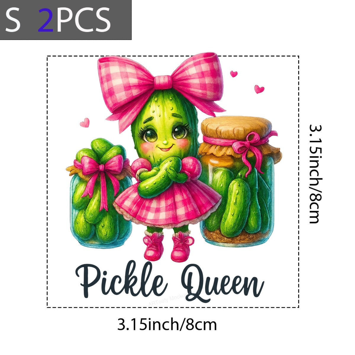 DTF Transfer Pickle Queen Quote with Cute Pickle Girl and Jar Graphic for T Shirts Hoodies and Gifts - 8