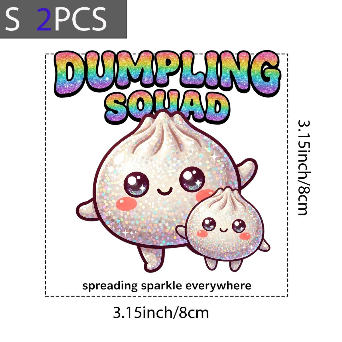 DTF Transfer Dumpling Squad Glitter Kawaii Dumplings Graphic for T Shirts Hoodies and Tote Bags - 8