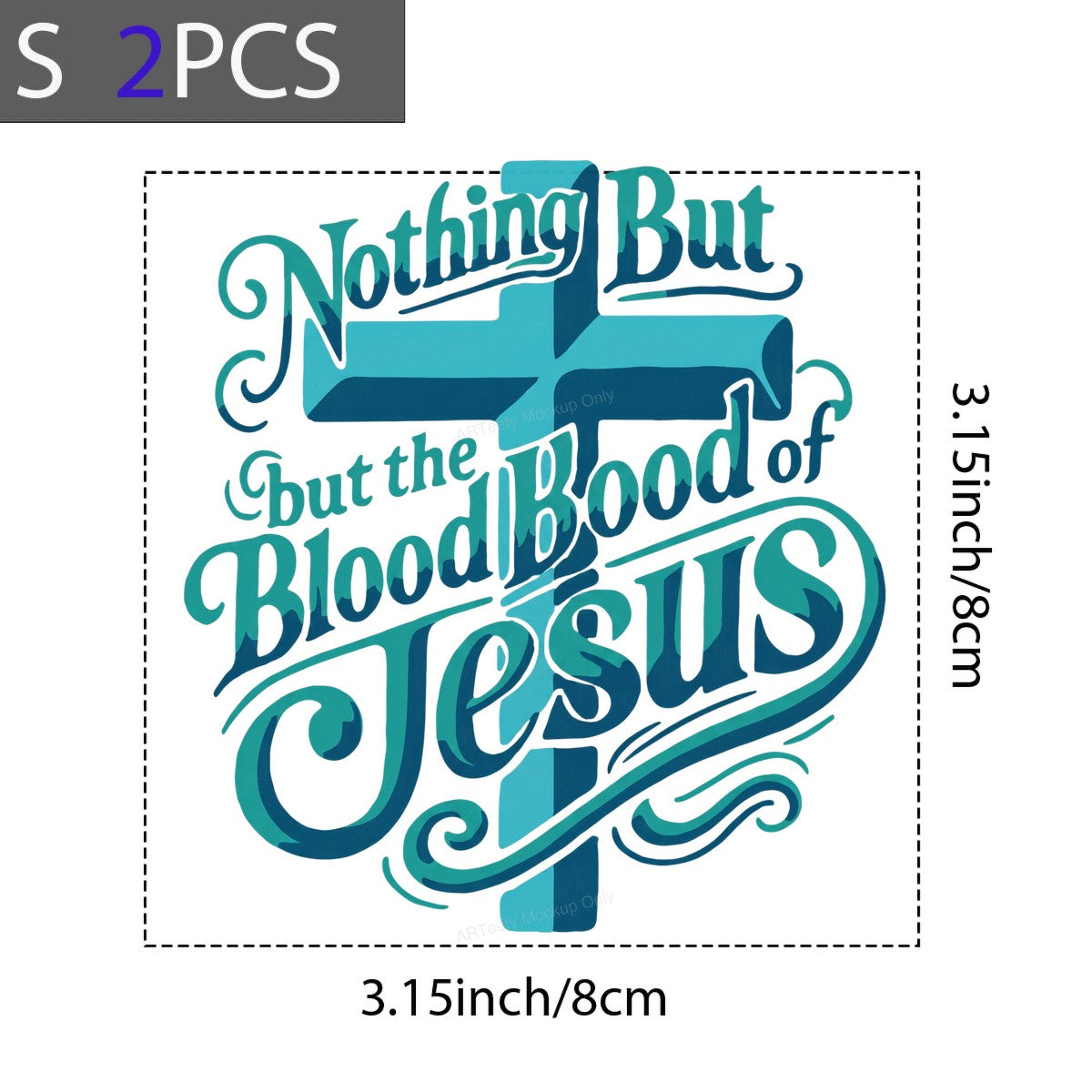 Christian Heat Transfer Nothing But the Blood of Jesus Cross Graphic for T Shirts Hoodies and Christian Apparel - 8