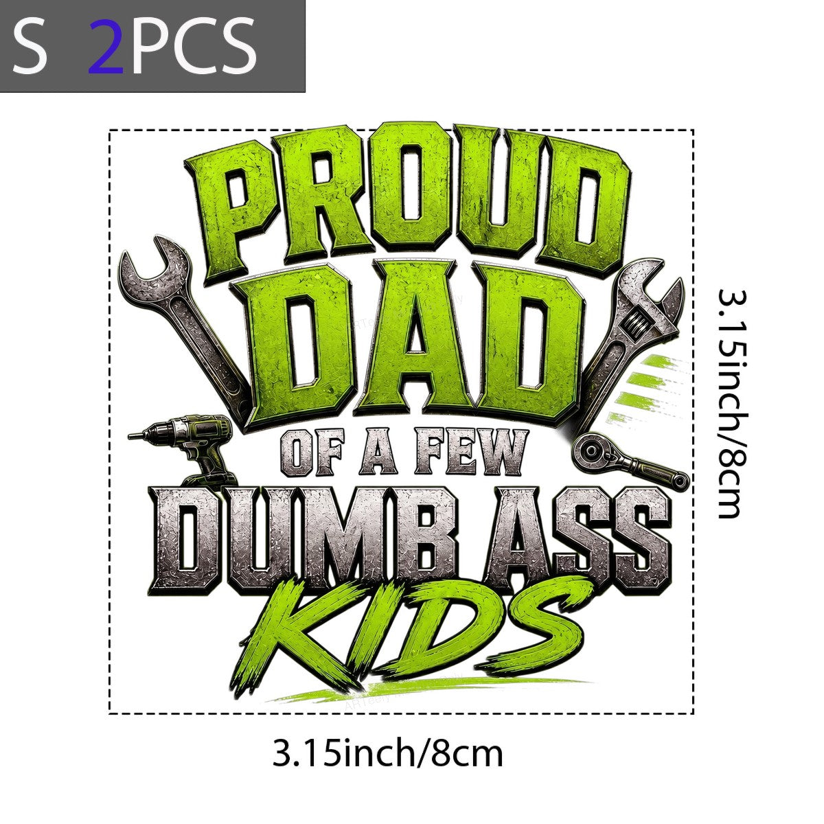 Funny Graphic Transfer Proud Dad Mechanic Quote Grunge Green Wrench Design for T Shirts Hoodies and Gifts - 8