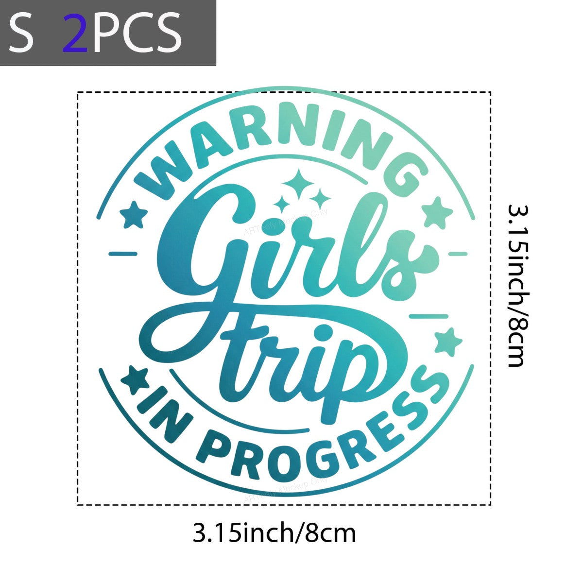 DTF Transfer Warning Girls Trip In Progress Script Badge Graphic for T Shirts Hoodies and Tote Bags - 8