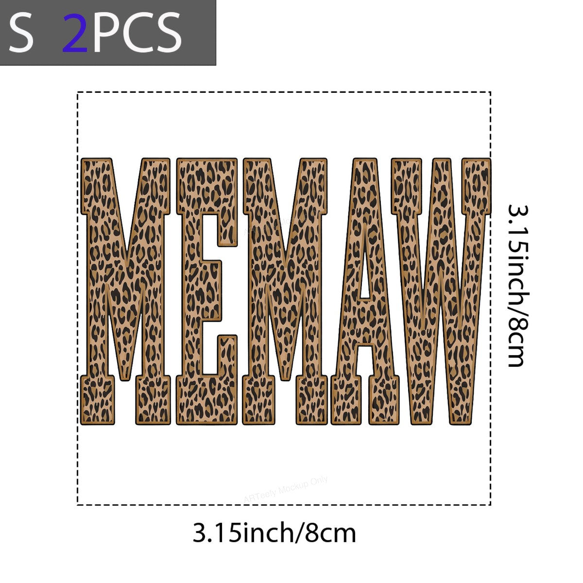 DTF Transfer MEMAW Leopard Print Block Letter Graphic for T Shirts Hoodies and Gifts - 8