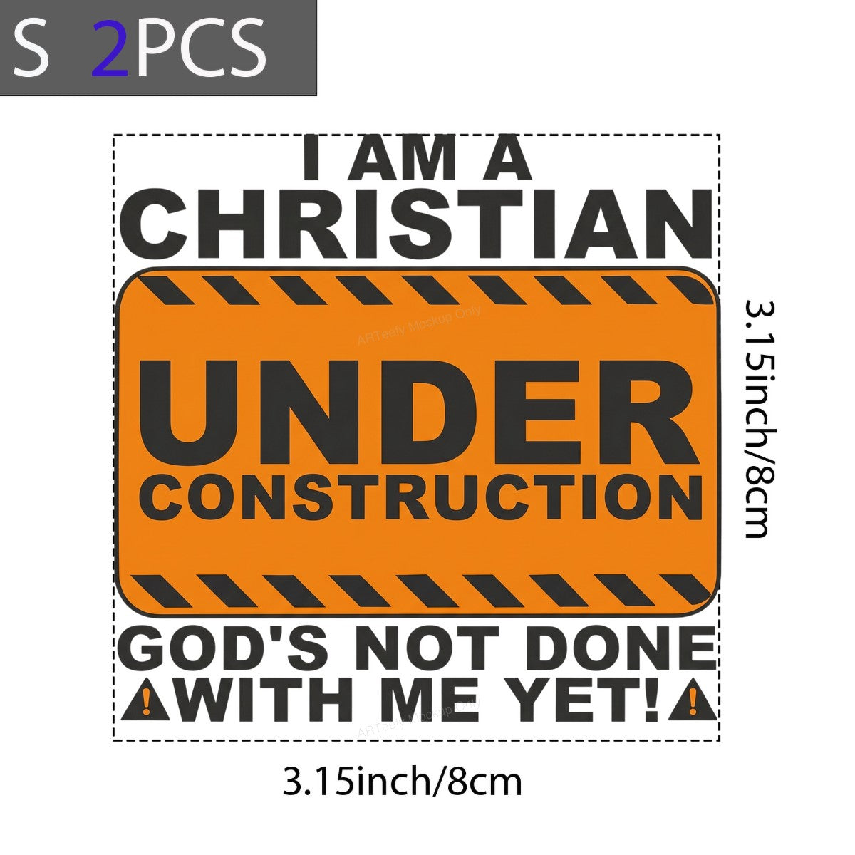 Christian Heat Transfer I Am a Christian Under Construction Sign Graphic for T Shirts Hoodies and Tote Bags - 8