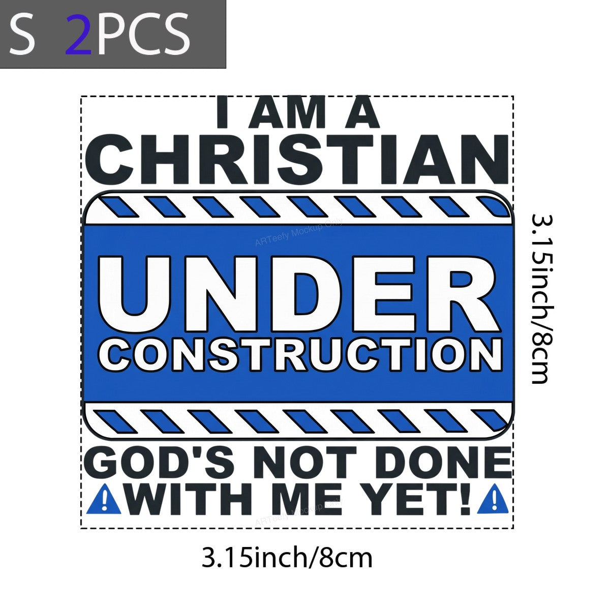 Christian Heat Transfer I Am a Christian Under Construction Sign Graphic for T Shirts Hoodies and Christian Apparel - 8