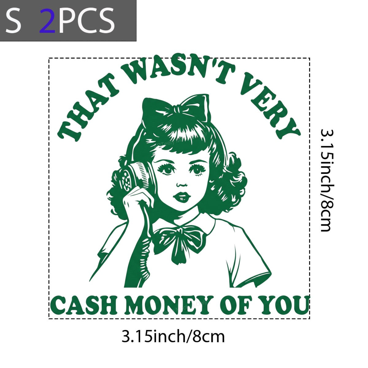Funny Graphic Transfer “That Wasn’t Very Cash Money of You” Retro Phone Girl Line Art for T Shirts Hoodies and Tote Bags - 8