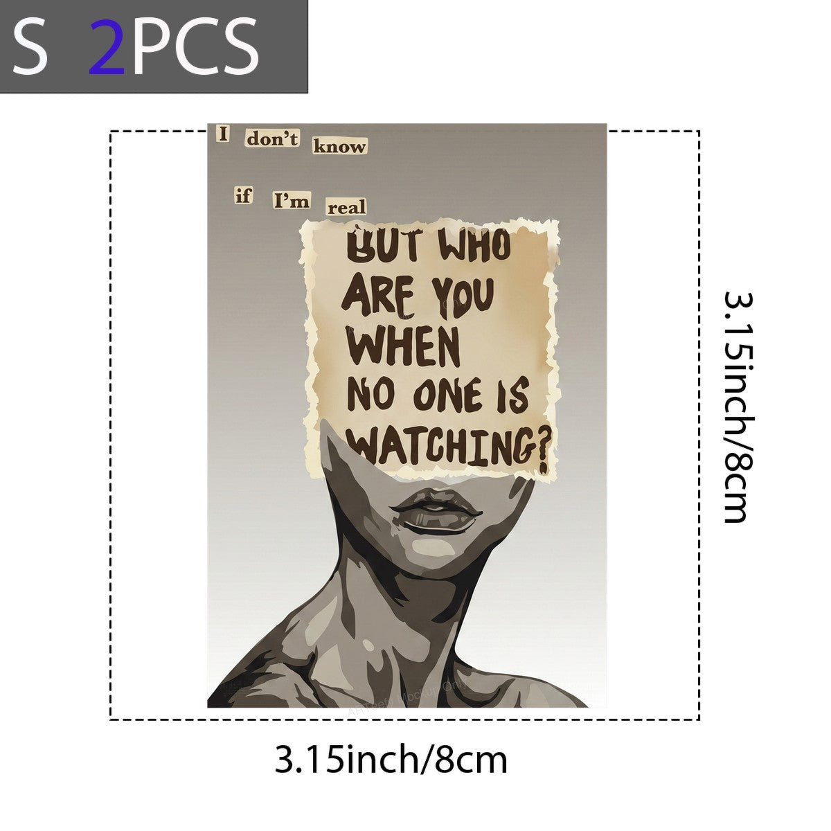 DTF Transfer Who Are You When No One Is Watching Quote Abstract Face Graphic for T Shirts Hoodies and Tote Bags - 8