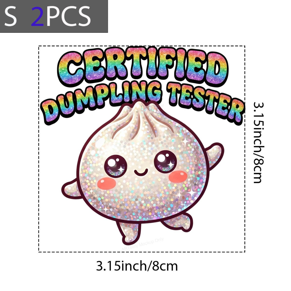 Funny Graphic Transfer Certified Dumpling Tester Glitter Kawaii Dumpling Design for T Shirts Hoodies and Aprons - 8