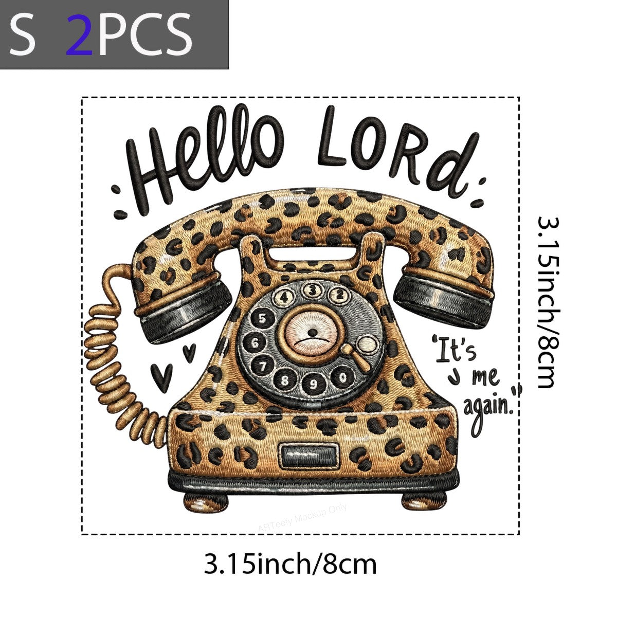 Christian Heat Transfer Hello Lord Leopard Retro Phone Quote Graphic for T Shirts Hoodies and Tote Bags - 8