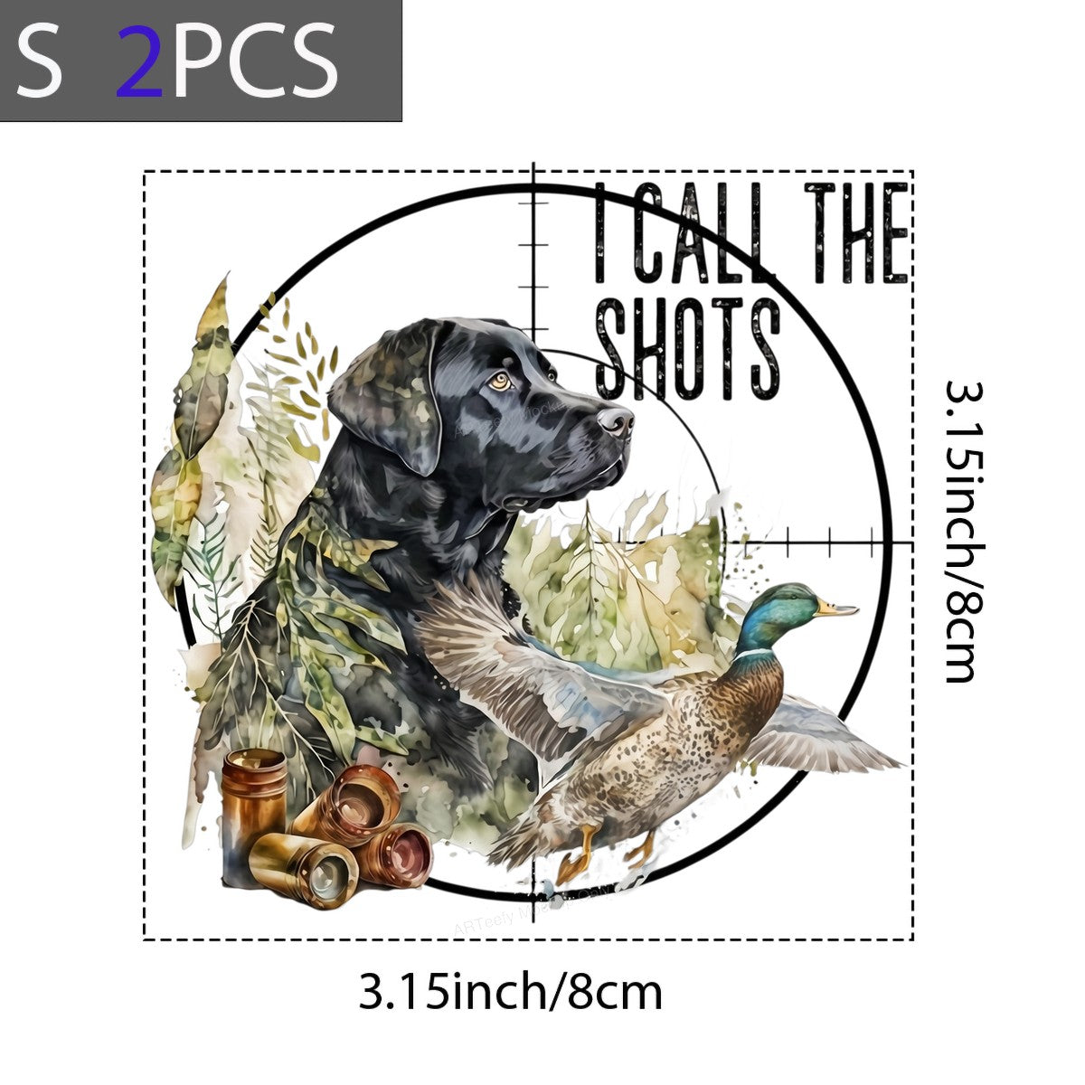 DTF Transfer I Call The Shots Hunting Dog and Duck Camo Graphic for T Shirts Hoodies and Hunting Apparel - 8