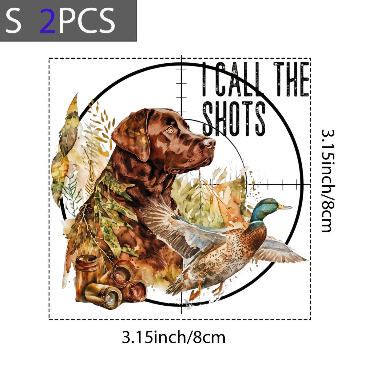 DTF Heat Transfer I Call The Shots Hunting Dog and Duck Watercolor Graphic for T Shirts Hoodies and Hunting Apparel - 8