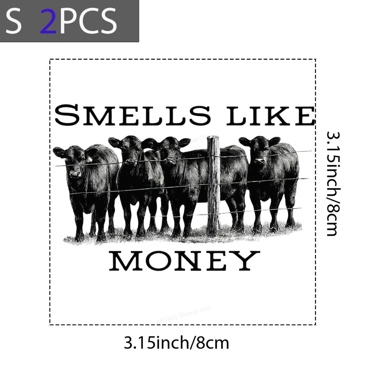 DTF Transfer Smells Like Money Cattle Herd Western Graphic for Farm T Shirts and Hoodies - 8