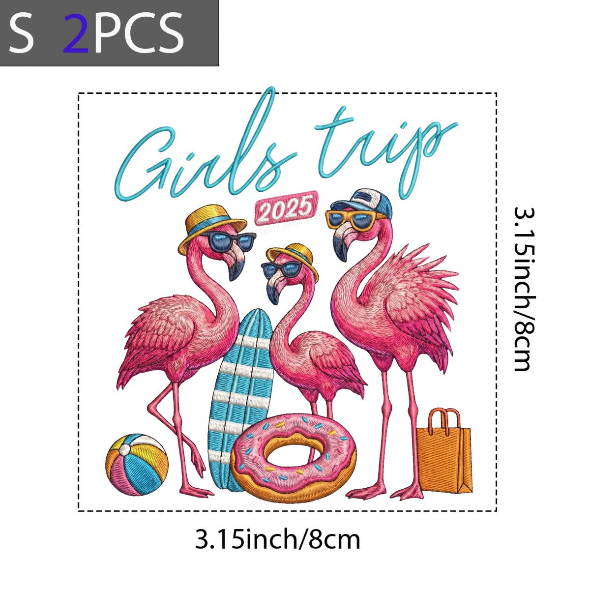 DTF Heat Transfer Girls Trip 2025 Flamingo Beach Vacation Graphic for T Shirts Hoodies and Tote Bags - 8