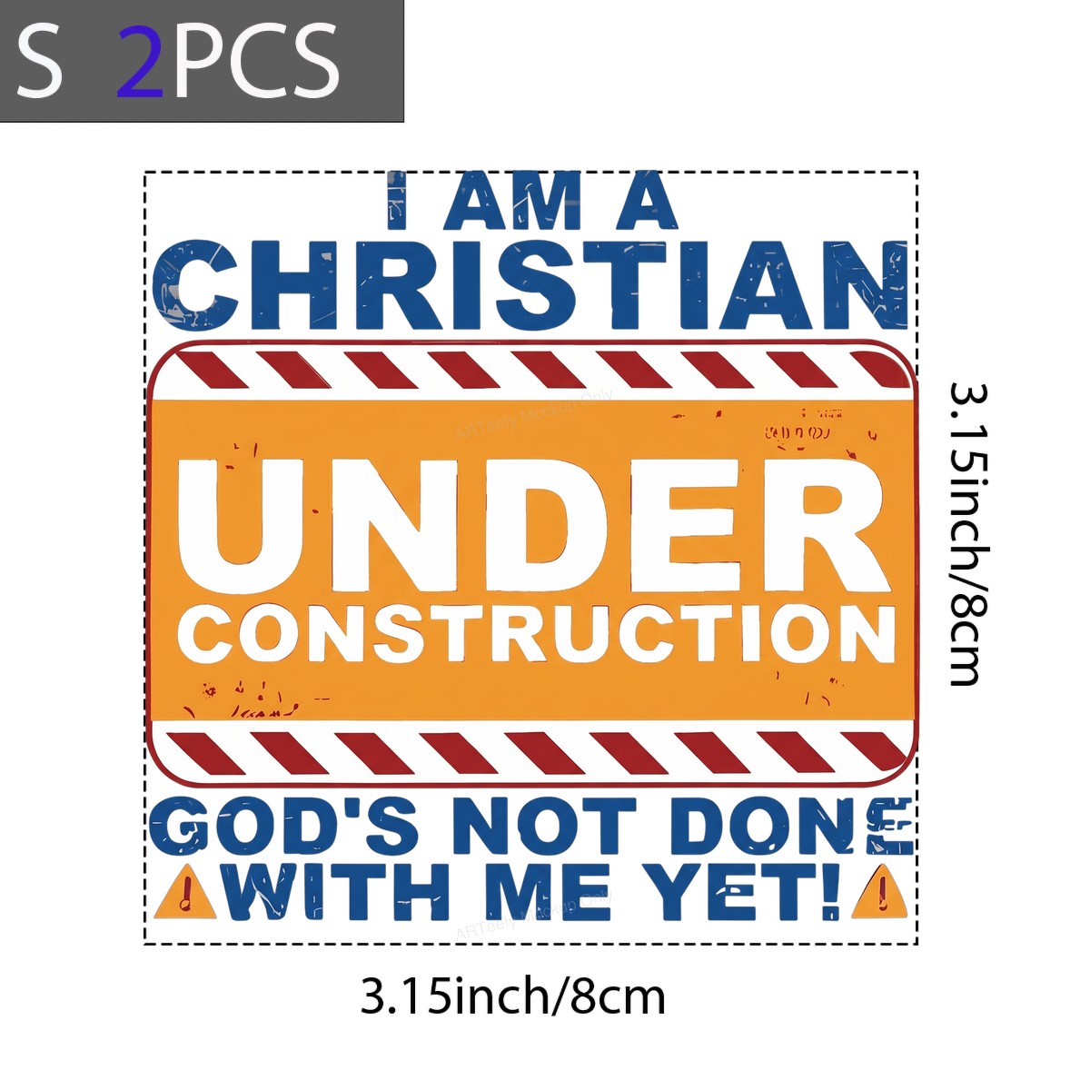 Christian Heat Transfer I Am a Christian Under Construction Sign Quote Graphic for T Shirts Hoodies and Tote Bags - 8
