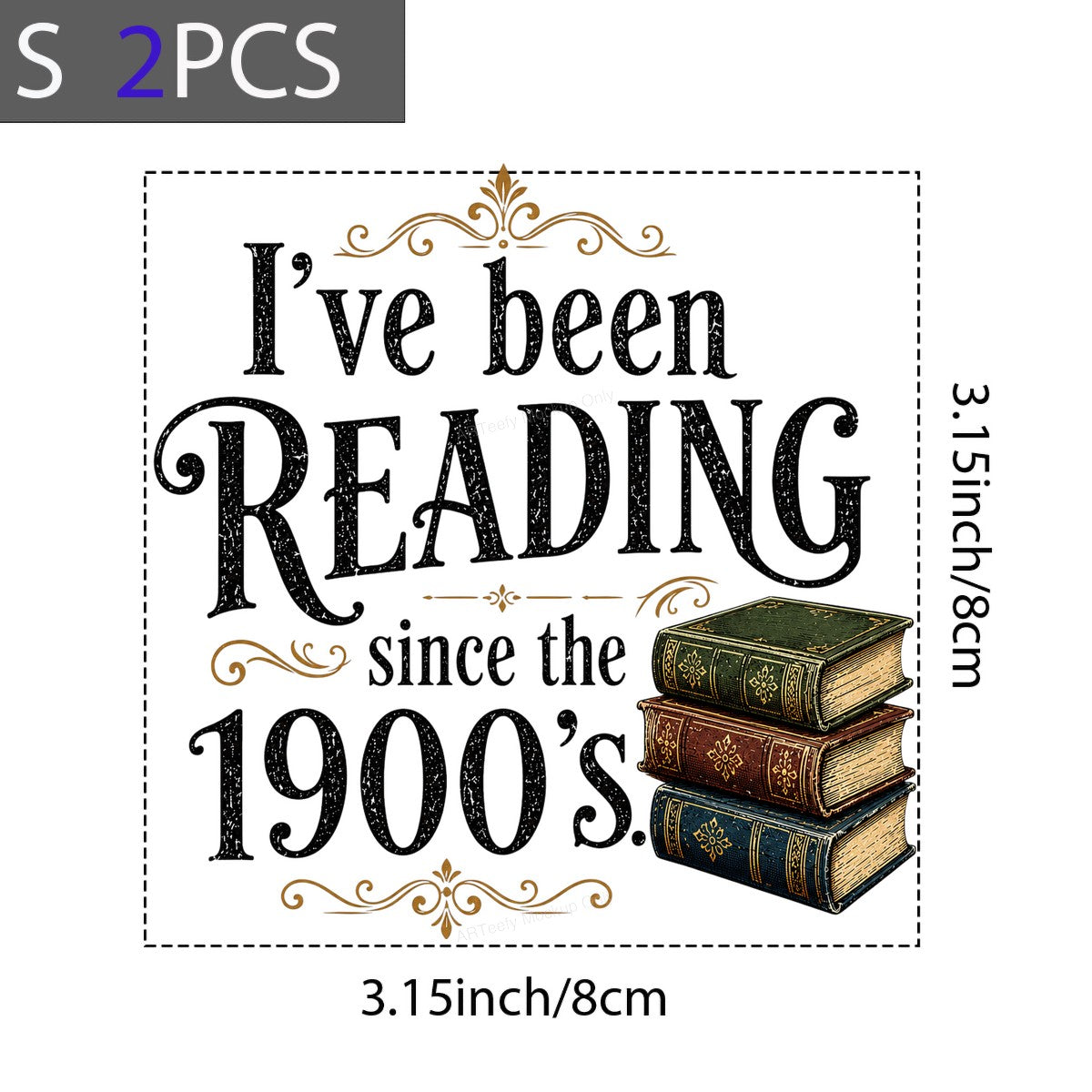 Funny Graphic Transfer I’ve Been Reading Since The 1900s Vintage Book Stack Design for T Shirts Hoodies and Tote Bags - 8