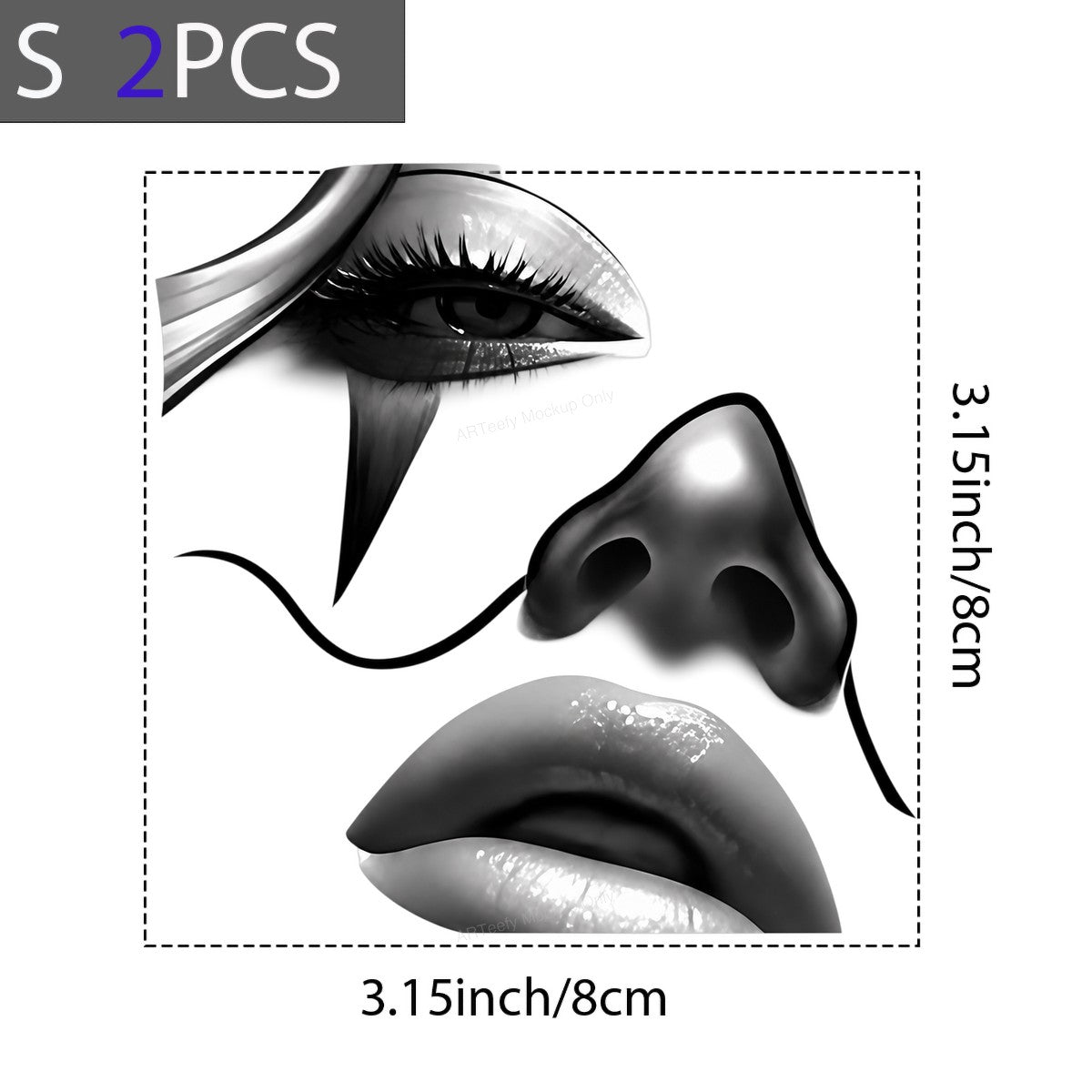 DTF Heat Transfer Abstract Woman Face Black and White Art Graphic for T Shirts Hoodies and Tote Bags - 8